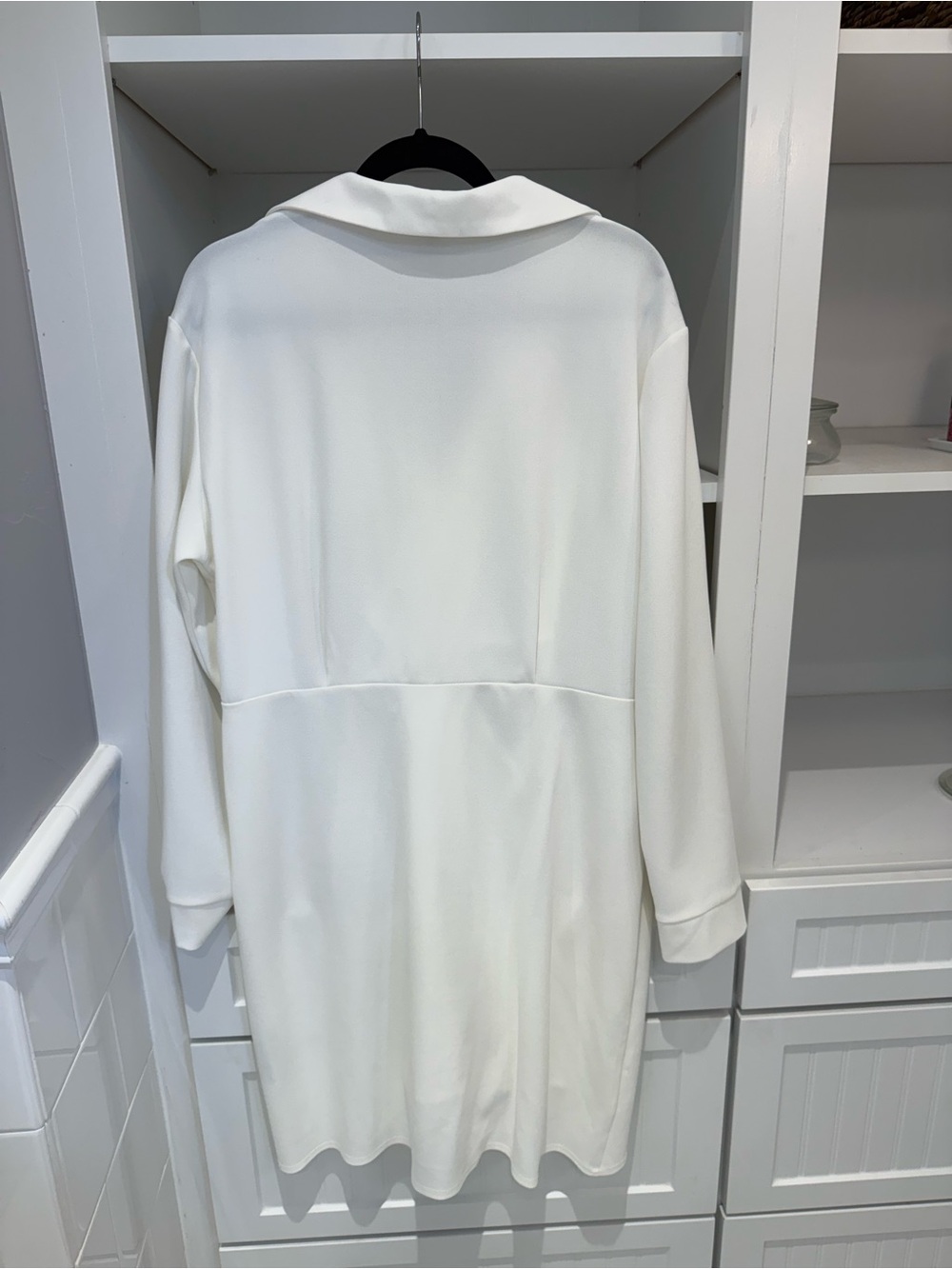 ASOS White Long-Sleeve Twist Front Dress - Picture 3 of 3